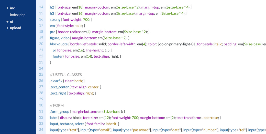 Codice ben strutturato e organizzato
